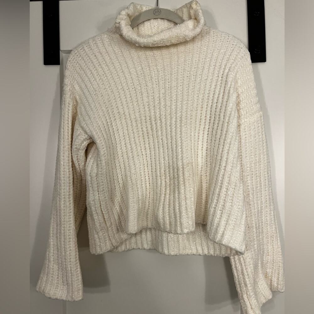 Bella Dahl Chenille Cream Cropped Sweater Size XS